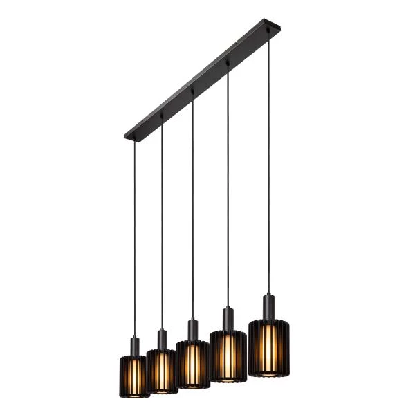 Lucide LAMBRES - Suspension - 5xE27 - Noir - détail 4